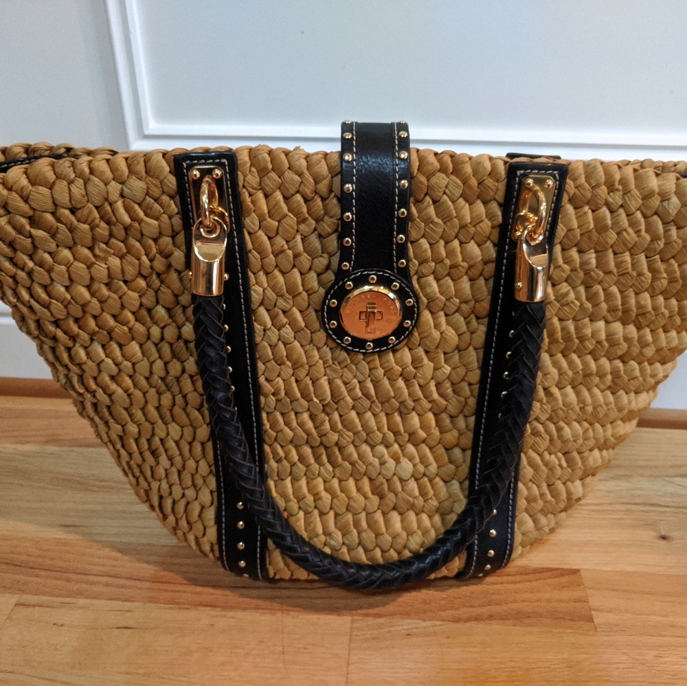 Michael Kors basket weave summer tote